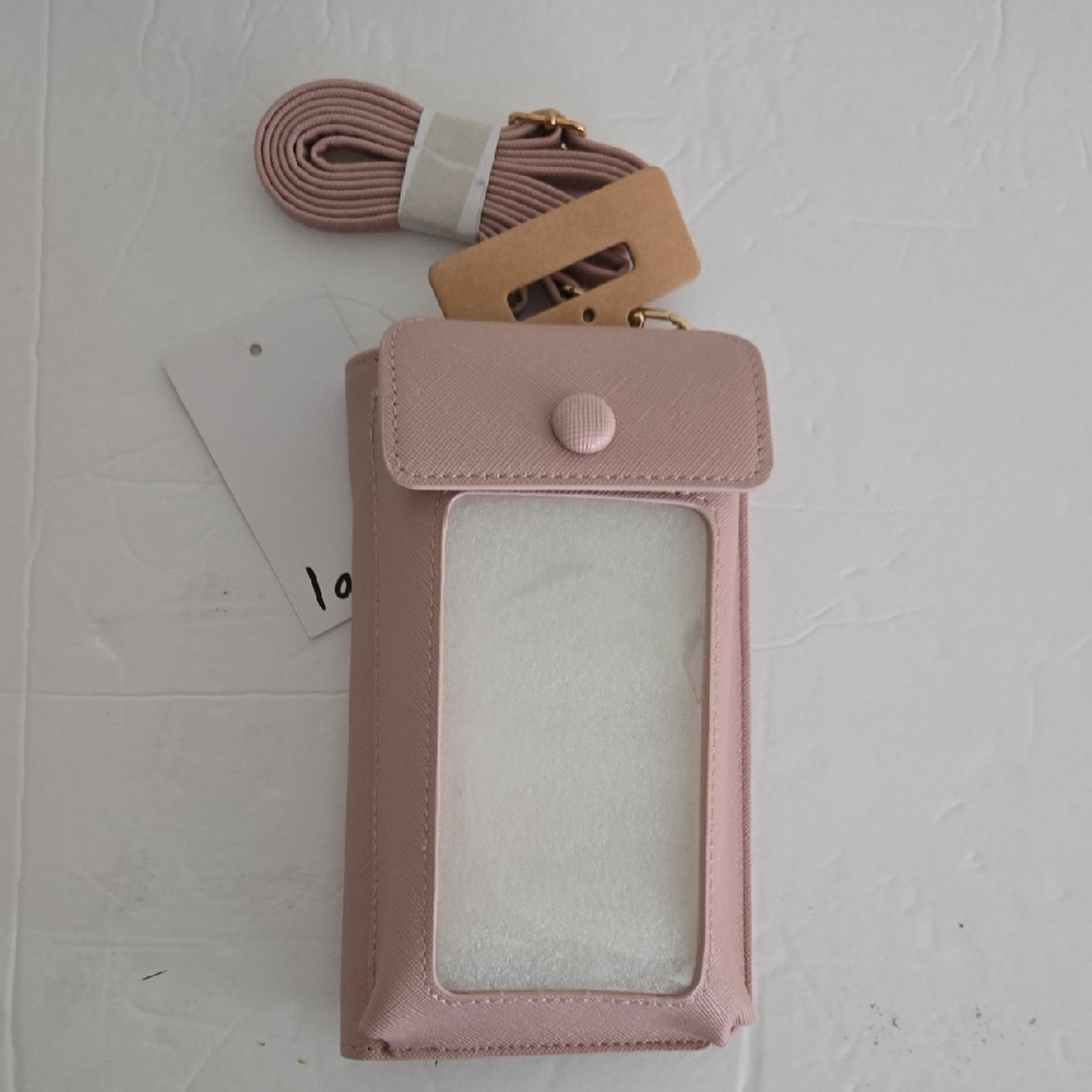 Pink Crossbody Phone Billfold Bag